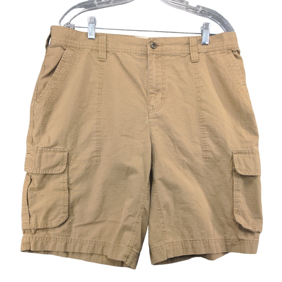 Field & Stream Mens Cargo Shorts Tan Size 36 Pockets Belt Loops Ripstop - Picture 1 of 11